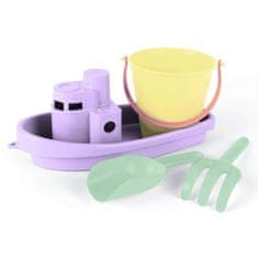 Dantoy loďka a hračky na písek 4ks Pastel Pink 24m+