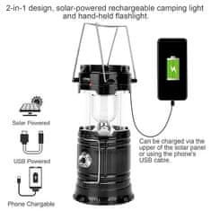 VIVVA® Kempingová Lampa, Svítilna, Solární lampa (Nabíjení: Solární energie/ USB) | CAMPGLO