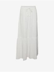 Vero Moda Bílá dámská maxi sukně Vero Moda Pretty XL