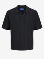 Jack&Jones Černé pánské polo tričko Jack & Jones Taormina XL