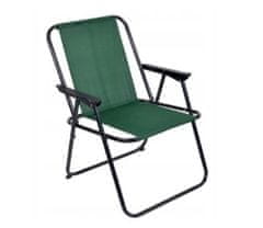 PSB Turistická skládací židle s opěradlem nízká zelená 76x53 cm
