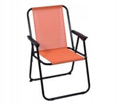 PSB Turistická skládací židle s opěradlem nízká cihla 76x53 cm
