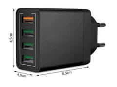 Verk 06286 Rychlonabíječka 4x USB 3.0 Quick Charge černá