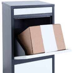 MCW Schránka na balíky L57, schránka na balíky standardní schránka na dopisy schránka na balíky, kovová 102x41x38cm ~ pozinkovaná antracitově bílá