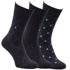 Zdravé Ponožky luxusní pánské bambusové oblekové vzorované ponožky 71018 3pack, 39-42