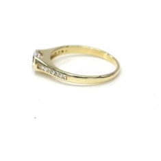 Pattic Prsten ze žlutého zlata se středovým zirkonem a zirkony AU 585/000 1,85 gr, PR521050301 