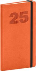 Presco Publishing Kapesní diář Vivella Top 2025, oranžový, 9 × 15,5 cm