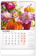 Presco Publishing Nástenný kalendár Kvety 2025, 33 × 46 cm