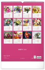 Grooters Nástenný kalendár Kvety 2025, 33 × 46 cm