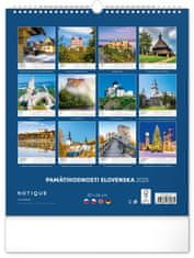 Presco Publishing Nástenný kalendár Pamätihodnosti Slovenska 2025, 30 × 34 cm