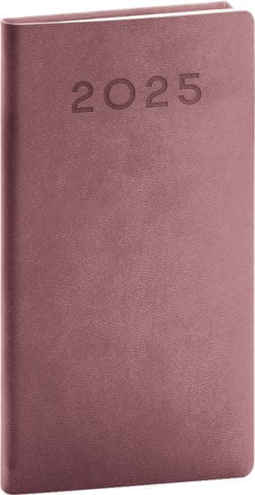 Grooters Kapesní diář Aprint Neo 2025, růžový, 9 × 15,5 cm