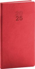 Grooters Kapesní diář Aprint 2025, červený, 9 × 15,5 cm