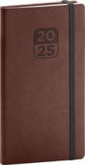 Grooters Kapesní diář Aprint Top 2025, hnědý, 9 × 15,5 cm