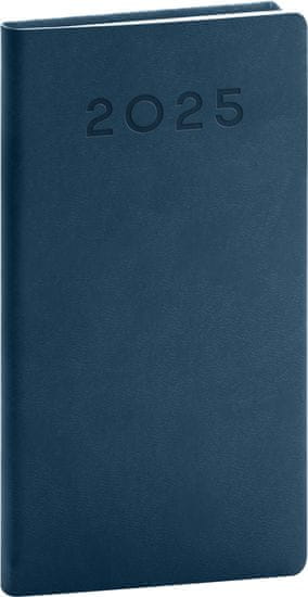 Grooters Kapesní diář Aprint Neo 2025, modrý, 9 × 15,5 cm