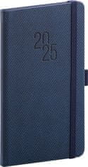 Presco Publishing Kapesní diář Diamante 2025, modrý, 9 × 15,5 cm