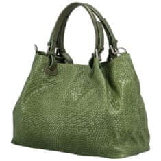 Delami Vera Pelle Kožená dámská velká taška do ruky Santala, zelená
