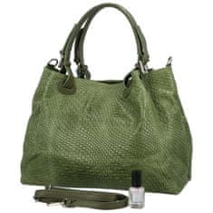 Delami Vera Pelle Kožená dámská velká taška do ruky Santala, zelená