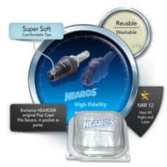 Hearos High Fidelity Ear Plugs for Long Term Use Small NRR 12db 1 Pair
