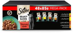 Sheba kapsičky masový výběr ve šťávě pro dospělé kočky 48 x 85g