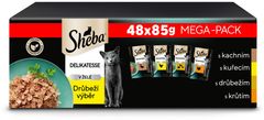 Sheba kapsička drůbeží výběr v želé pro dospělé kočky 48x85 g