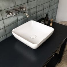 BPS-koupelny Deskové keramické umyvadlo Kingston Q (38x38x12,5 cm)