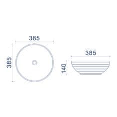 BPS-koupelny Deskové keramické umyvadlo UpTrend Cleo UP4004-2-B18 (38,5x38,5 cm)