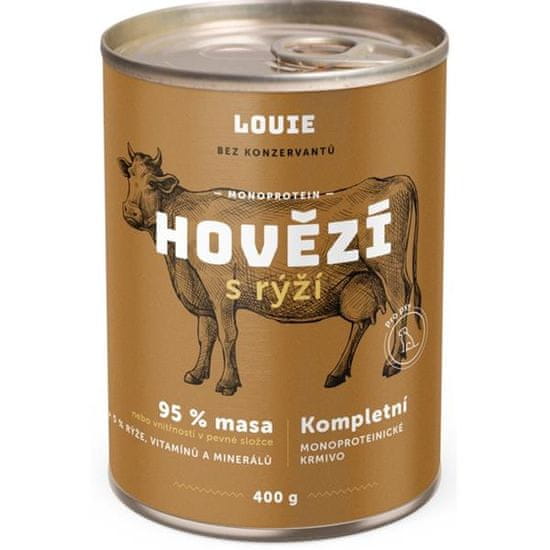 Louie konz. pro psy hovězí s rýží 400 g