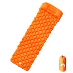 Vidaxl Nafukovací kempingová matrace s polštářem pro 1 osobu oranžová