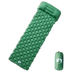 Vidaxl Nafukovací kempingová matrace s polštářem pro 1 osobu zelená