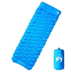 Vidaxl Samonafukovací kempingová matrace s polštářem 1 osoba modrá