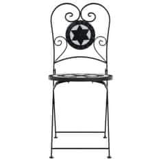 Vidaxl Bistro židle skládací 2 ks černé a bílé keramika
