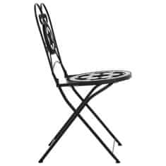 Vidaxl Bistro židle skládací 2 ks černé a bílé keramika