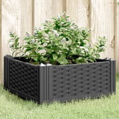 Vidaxl Zahradní truhlík s kolíky černý 42,5 x 42,5 x 28,5 cm PP