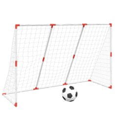 Vidaxl Dětská fotbalová branka s míči 2 v 1 bílá 184 x 64 x 124 cm