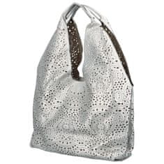 Coveri WORLD Trendy dámská koženková kabelka Riona, stříbrná