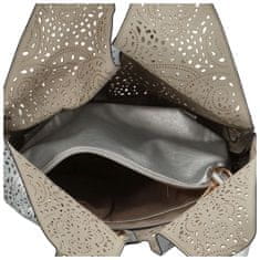 Coveri WORLD Trendy dámská koženková kabelka Riona, stříbrná