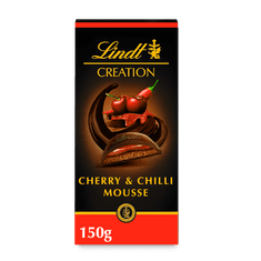 LINDT Lindt CREATION Hořká čokoláda plněná višňovou a chilli náplní 70%, 150g