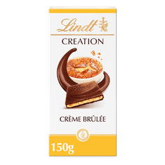 LINDT Lindt CREATION Mléčná čokoláda s chutí Crème Brûlée, kousky karamelu a křupinek, 150g