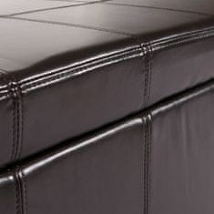 MCW Sedací lavice s úložným prostorem Kriens kůže + imitace kůže 112x45x45cm ~ hnědá