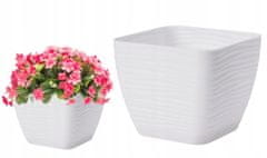 Form-Plastic Květináč s podstavcem bílý 12,7x11,8 cm čtvercový plastový