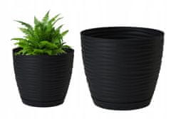 Form-Plastic Dekorativní květináč s podstavcem černý 12,7x11,8cm plastový