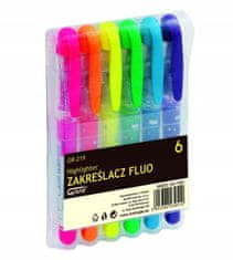 GRAND Fluo zvýrazňovače kancelářské školní mix barev 6 ks.