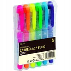 GRAND Fluo zvýrazňovače kancelářské školní mix barev 6 ks.