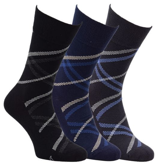 Zdravé Ponožky luxusní pánské bambusové oblekové vzorované ponožky 71022 3pack