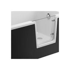 BPS-koupelny Vana s dvířky Polimat AVO 180x80 s černým čelním krycím panelem + vanový sifon s výpustí Click-Clack