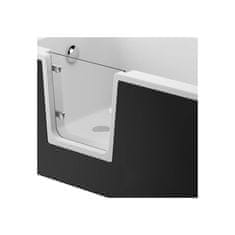 BPS-koupelny Vana s dvířky Polimat VOVO 180x80 s černým čelním krycím panelem + vanový sifon s výpustí Click-Clack