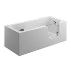 BPS-koupelny Vana s dvířky Polimat AVO 180x80 s bílým čelním krycím panelem + vanový sifon s výpustí Click-Clack