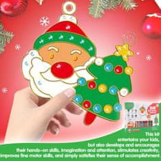 Netscroll Sada pro malování křišťálů a výrobu přívěsků, kreativní sada pro děti, 6x akrylové přívěsky, 6x barvy, diamanty, podporuje motorické dovednosti, dárek pro děti, ArtCraft Vánoční motivy