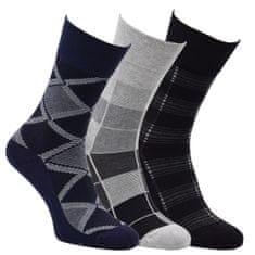 Zdravé Ponožky luxusní pánské bambusové oblekové vzorované ponožky71036 3pack, 39-42