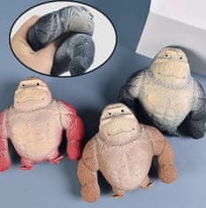 Leventi Gorila antistresová natahovací hračka 13 cm - šedivá